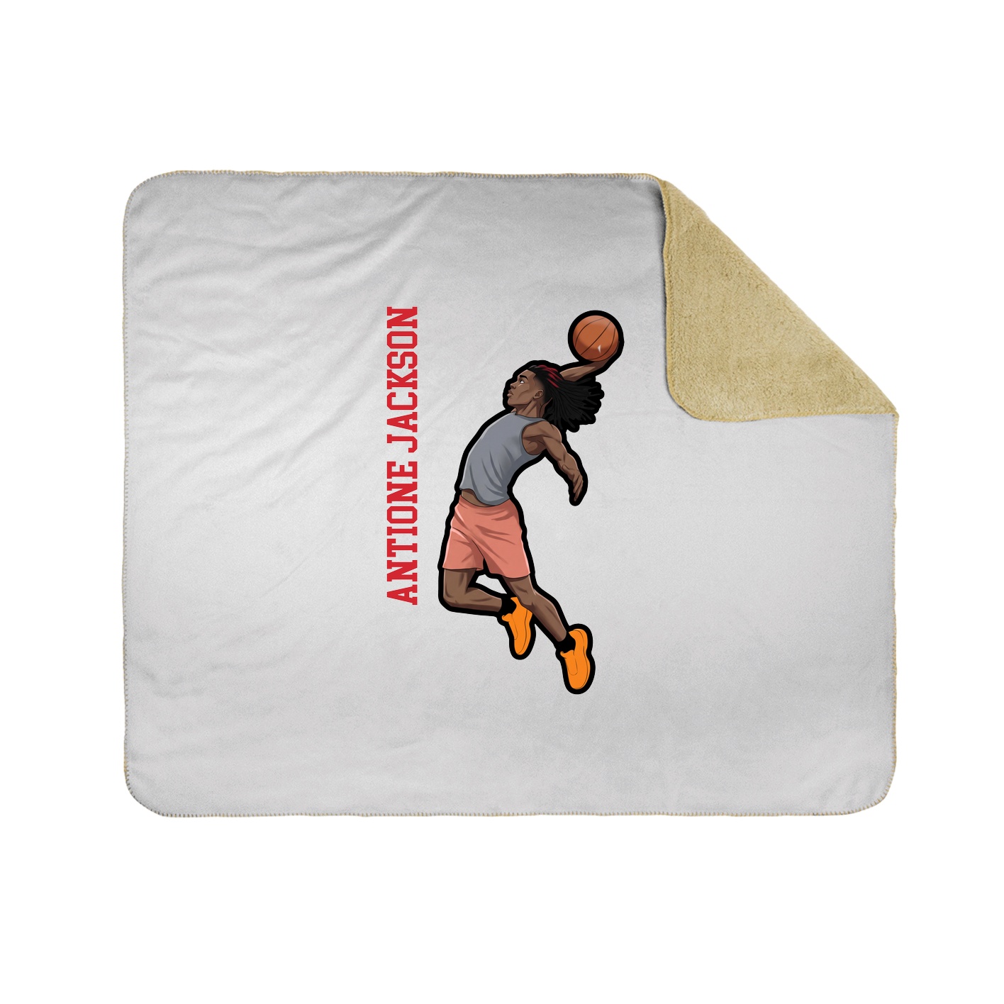 Throw Blanket — Name Vertical in White