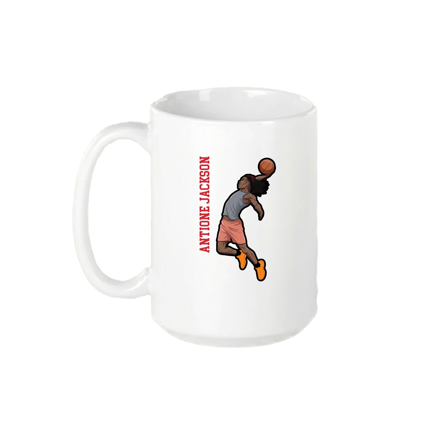 15oz Coffee Mug — Name Vertical in White