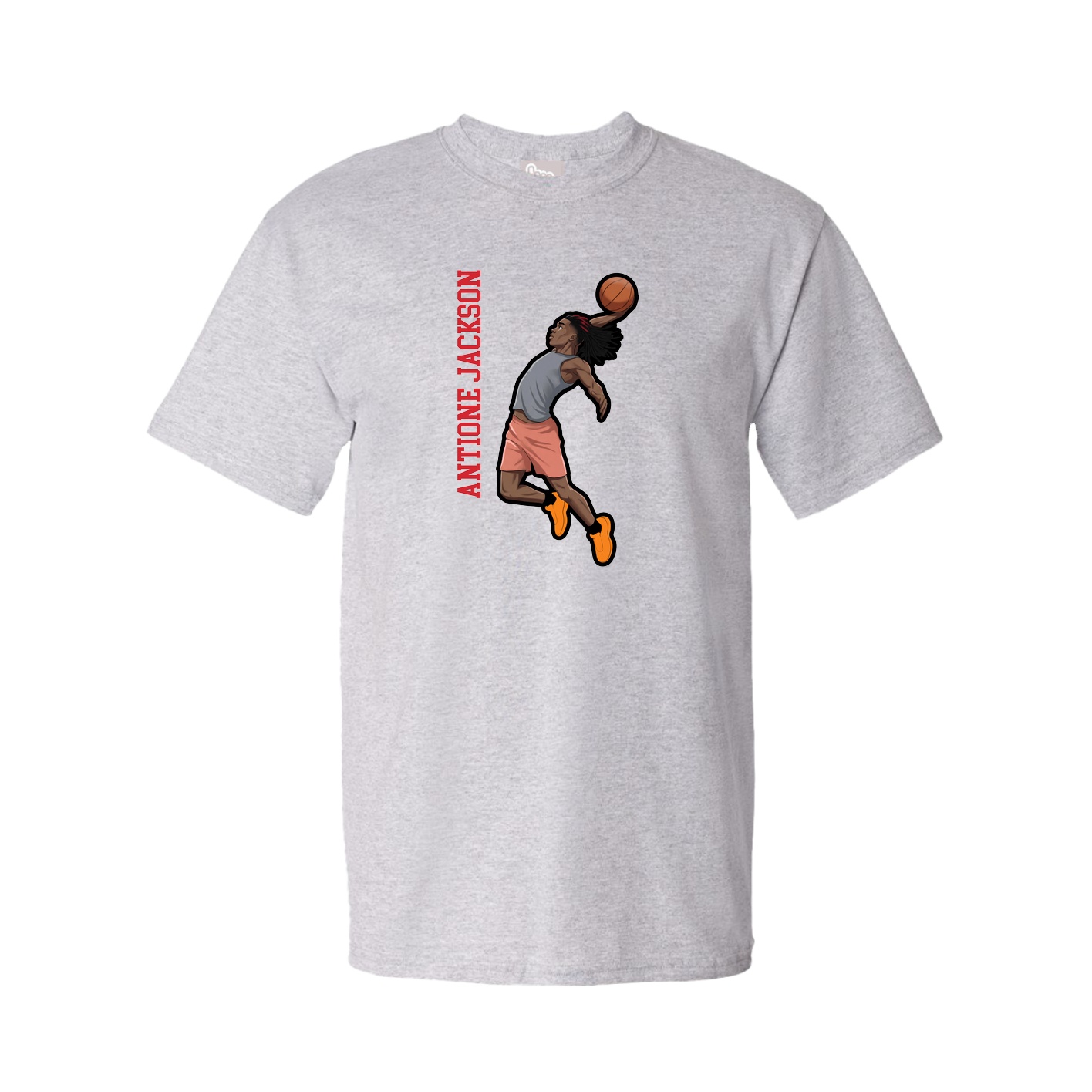 Tee — Name Vertical in Grey