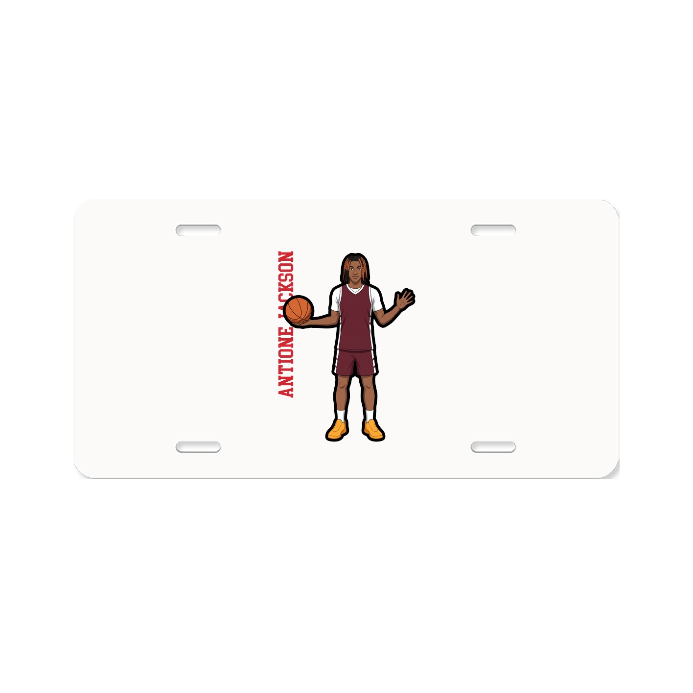 License Plate — Name Vertical in Classic