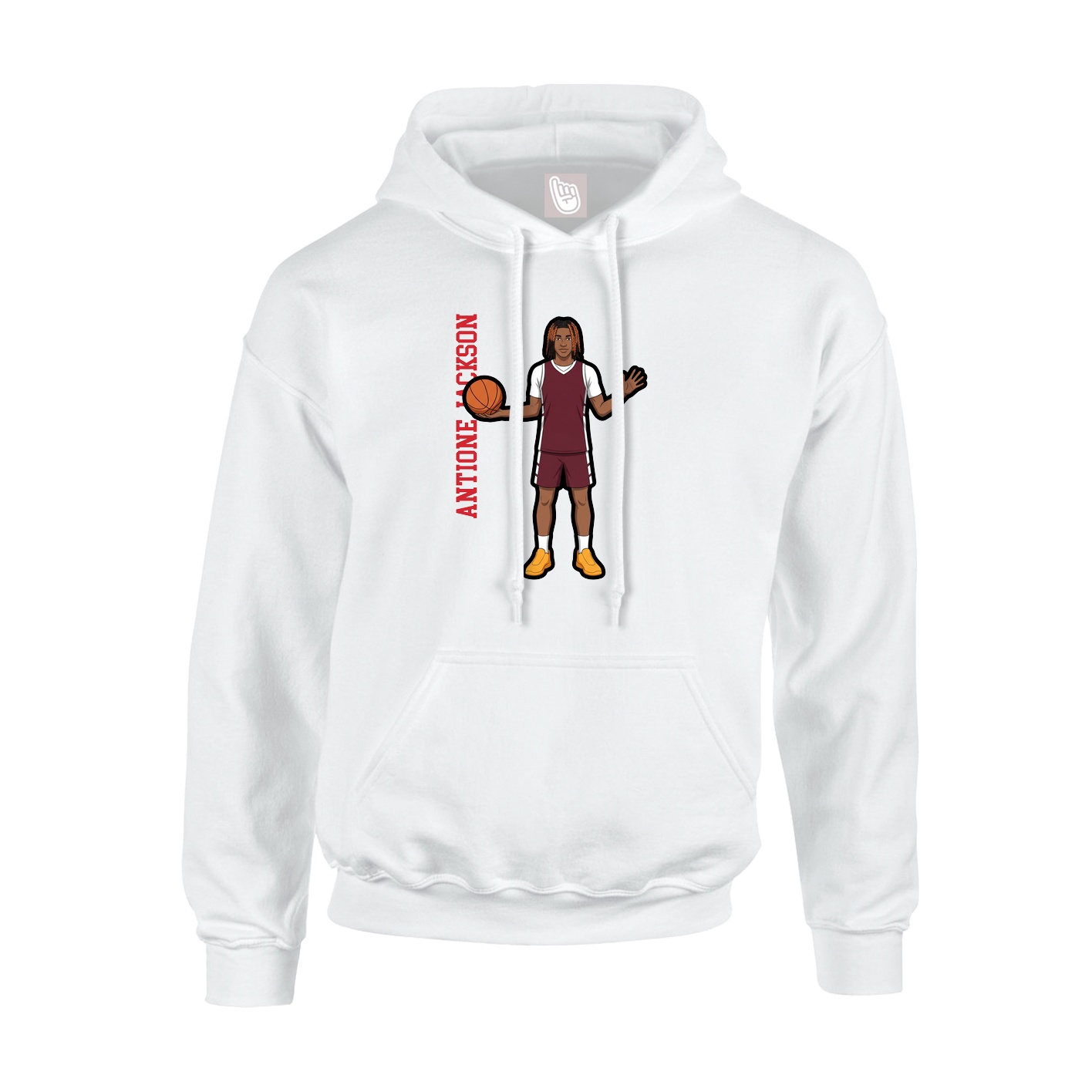 Youth Hoodie — Name Vertical in White