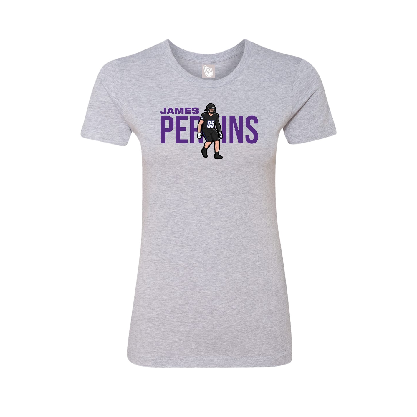 Fitted Women's Tee — Player Name in Grey