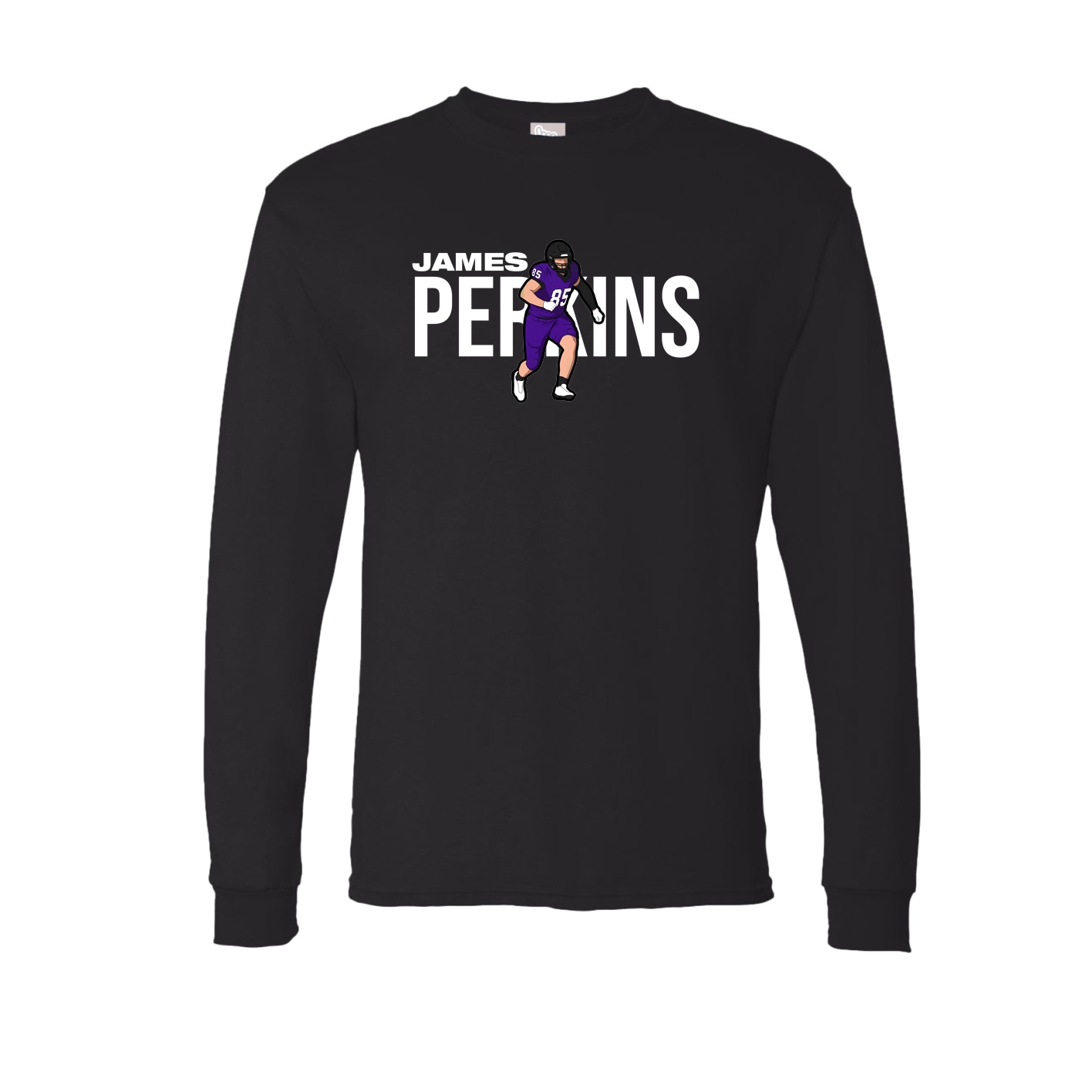 Long Sleeve Tee — Player Name in Black