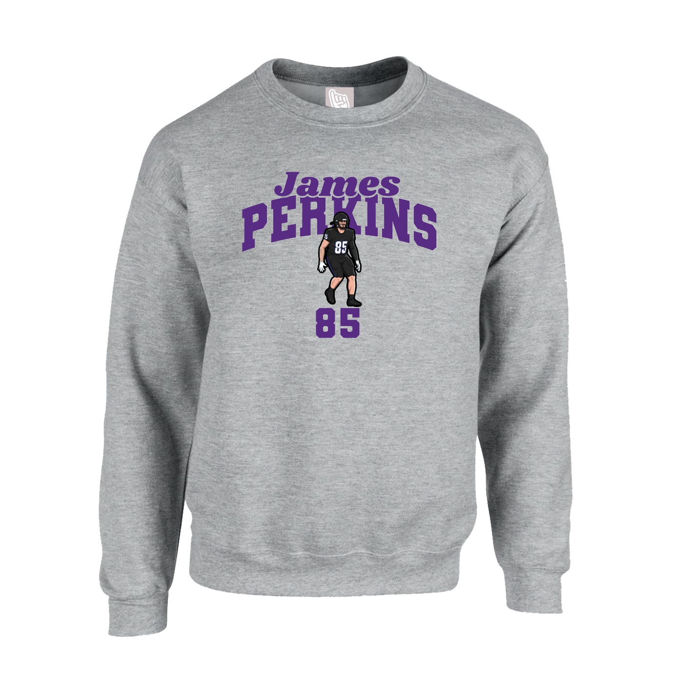 Fleece Crew — Signature Arch in Grey
