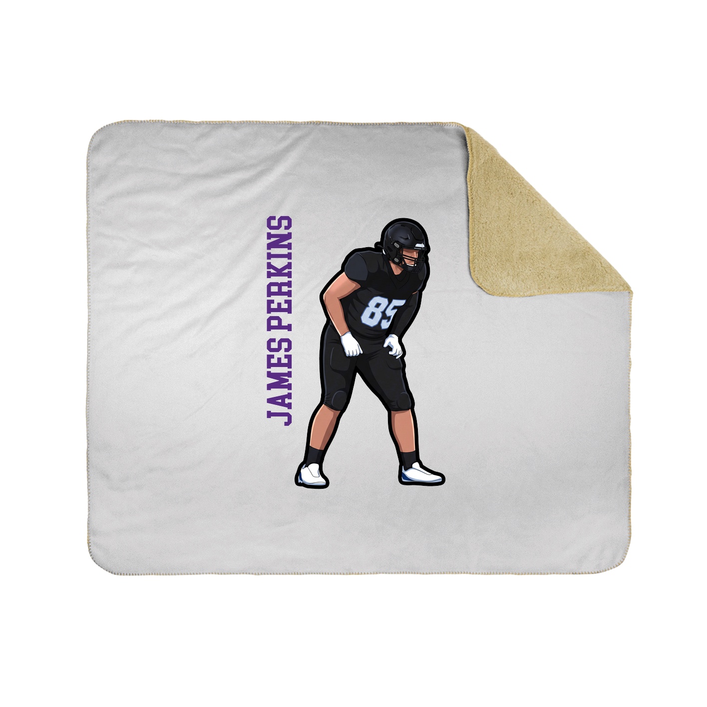 Throw Blanket — Name Vertical in White