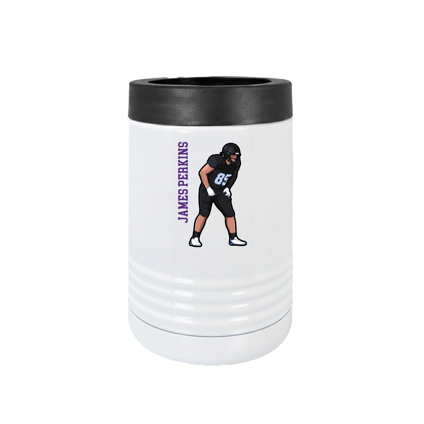 Beverage Holder — Name Vertical in White