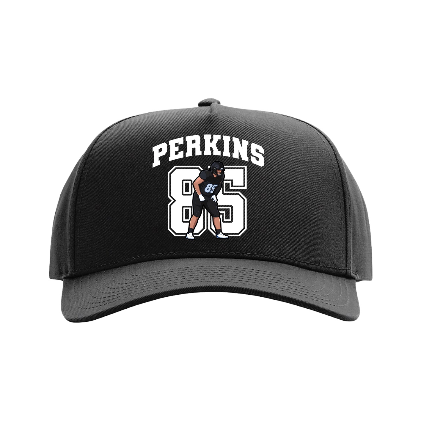 Full Fabric Five-Panel Champ Cap — Number in Black