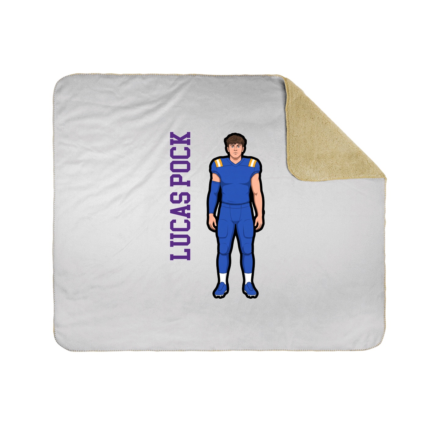 Throw Blanket — Name Vertical in White