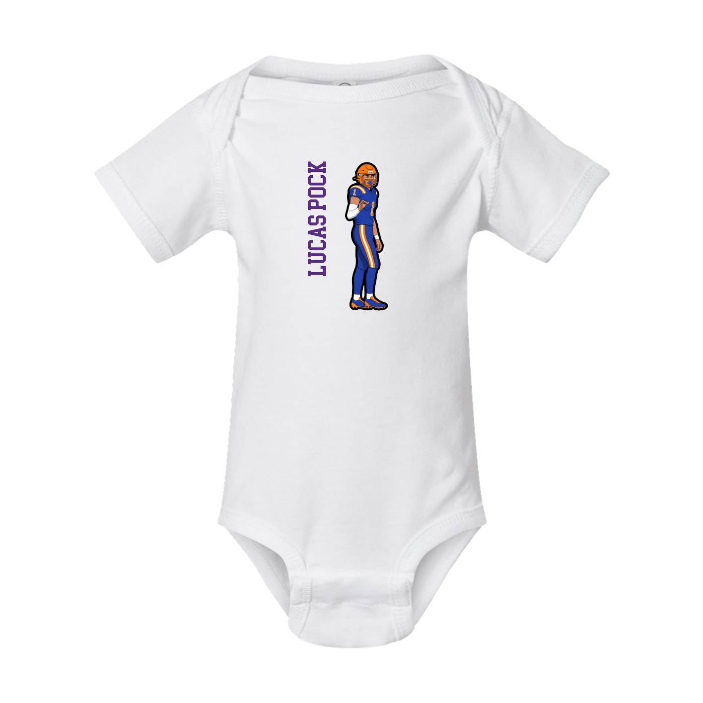 Baby Onesie — Name Vertical in White