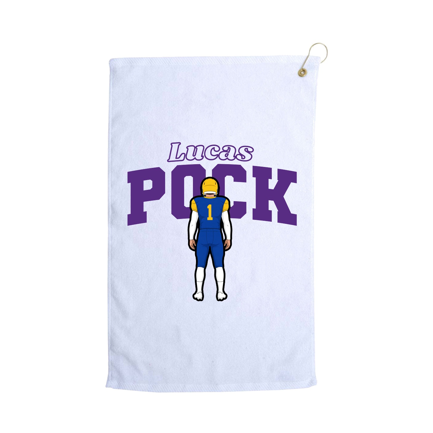 Golf Towel — Name Arch in White