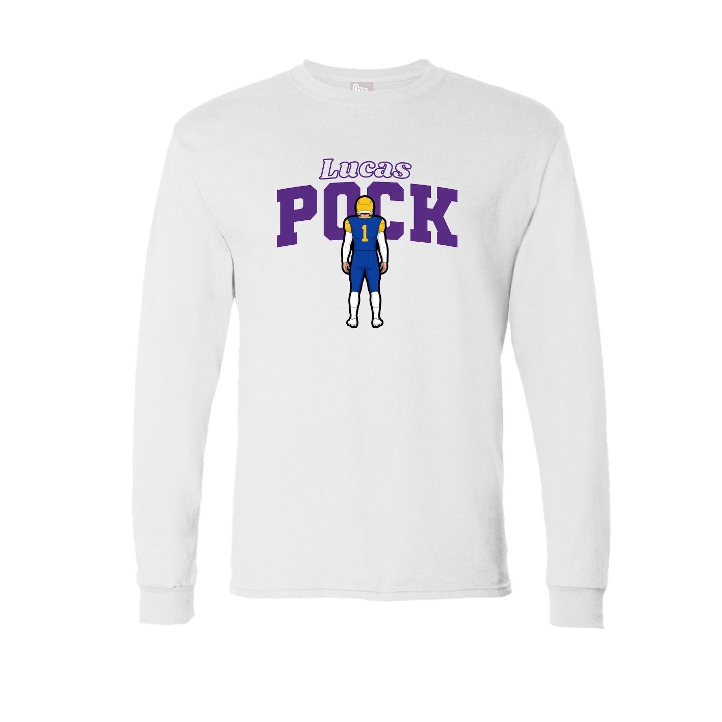 Long Sleeve Tee — Name Arch in White
