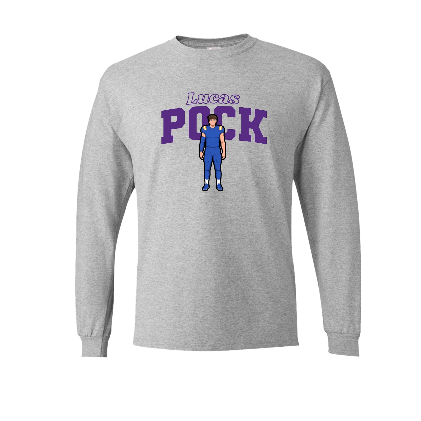 Long Sleeve Tee — Name Arch in Grey