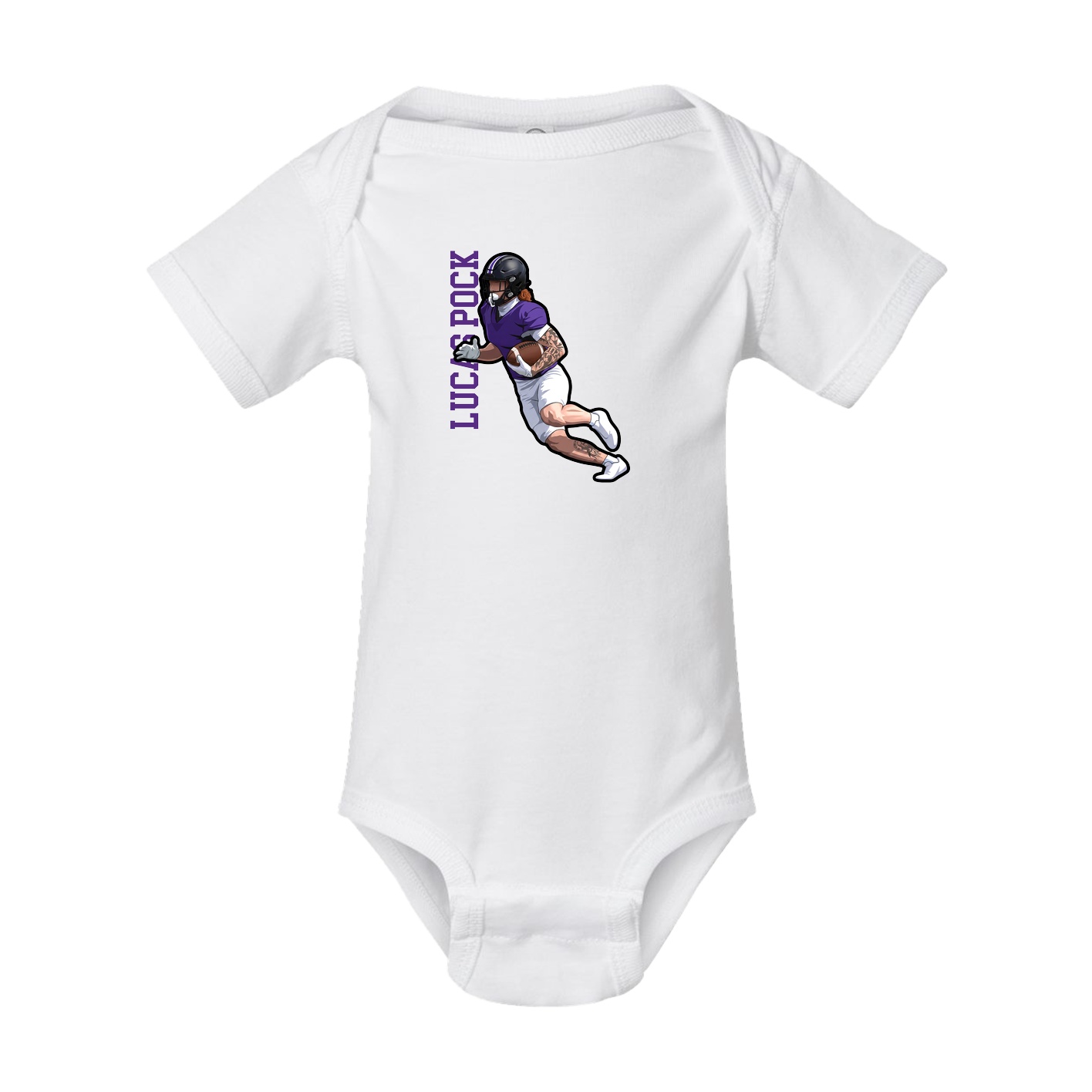 Baby Onesie — Name Vertical in White