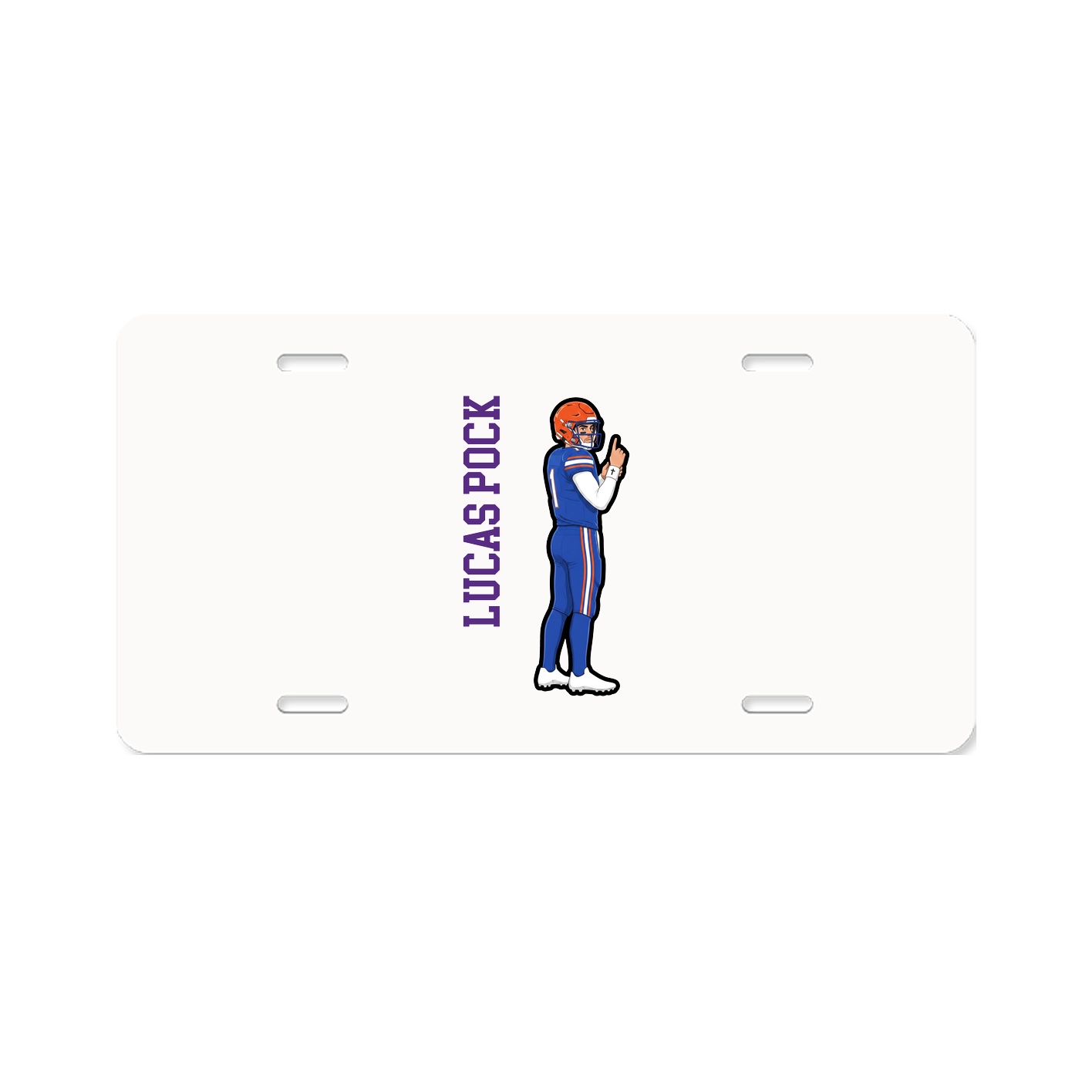 License Plate — Name Vertical in Classic