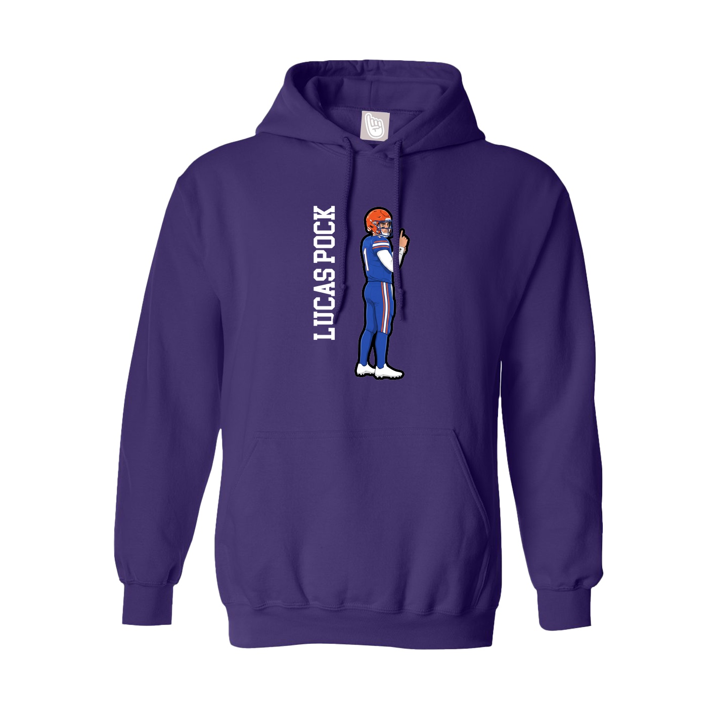 Youth Hoodie — Name Vertical in Purple