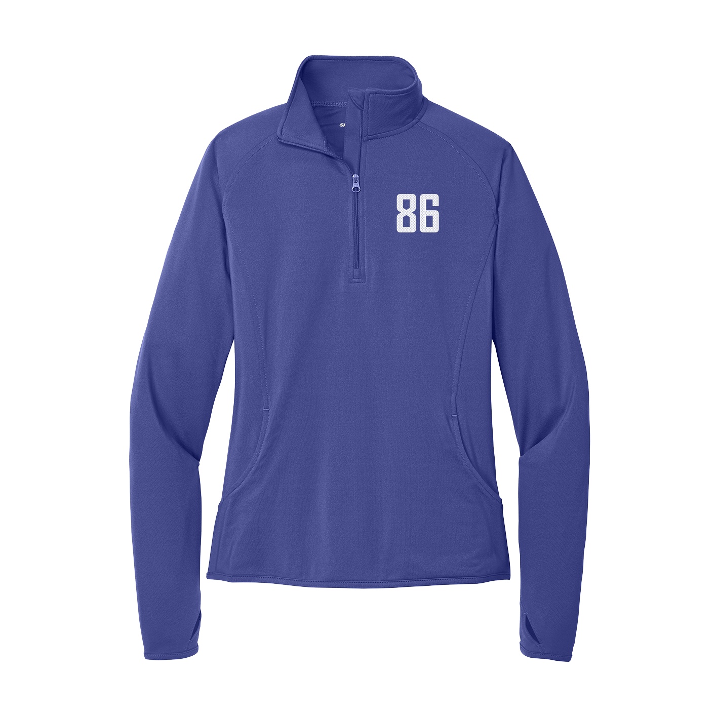 Women's Q-Zip Pullover — Front Shirsy in Purple