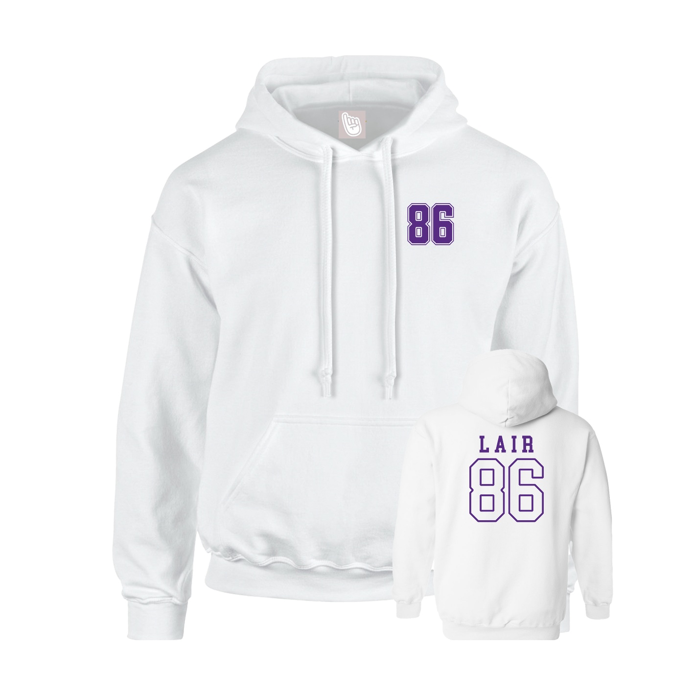 Hoodie — Chest Back in White