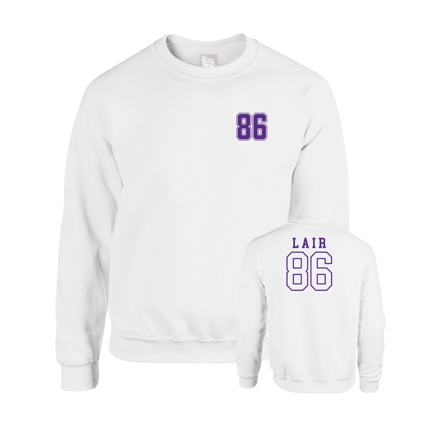 Fleece Crew — Chest Back in White