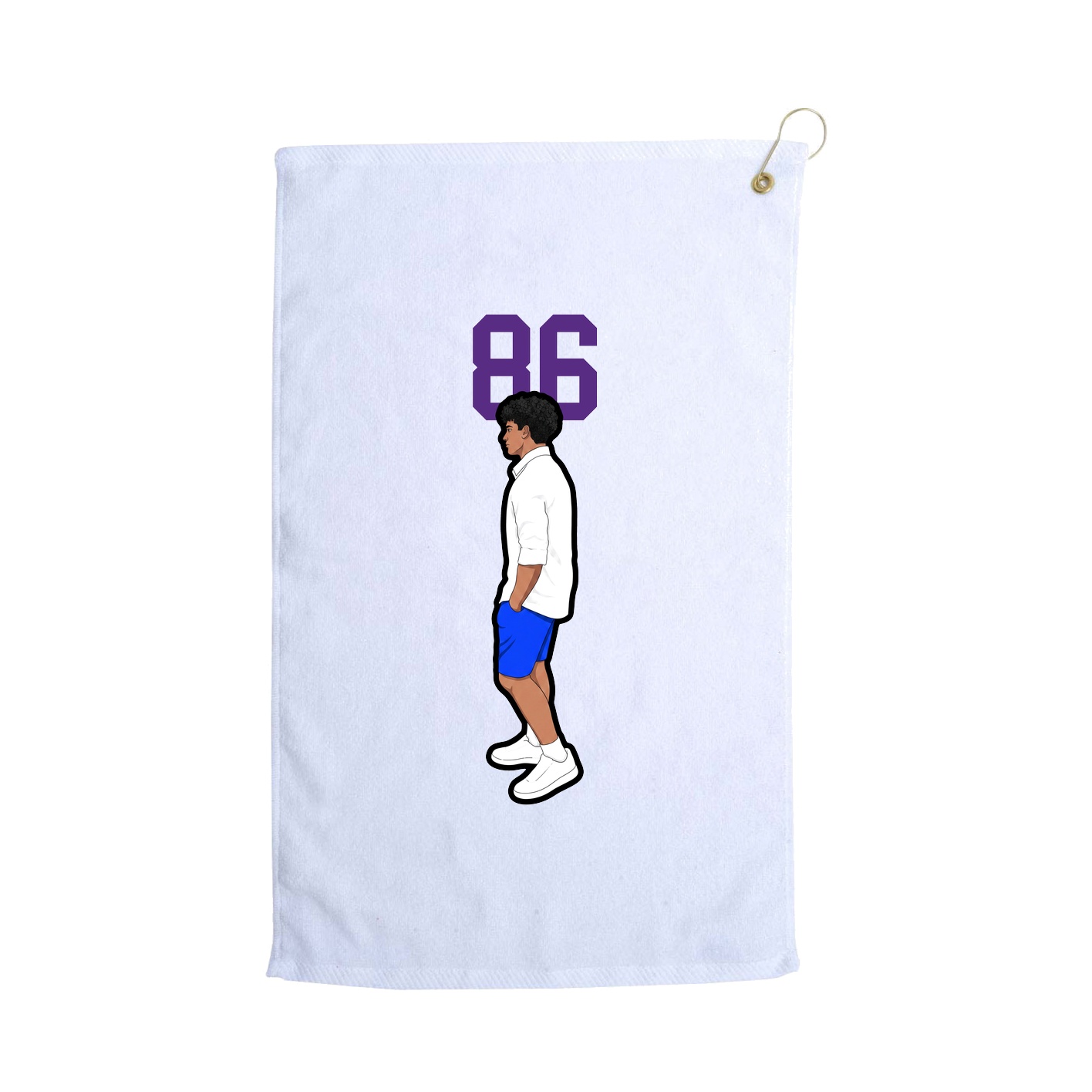 Golf Towel — Number Top in White