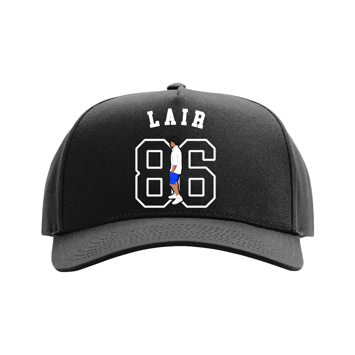 Full Fabric Five-Panel Champ Cap — Shirsey Arch in Black