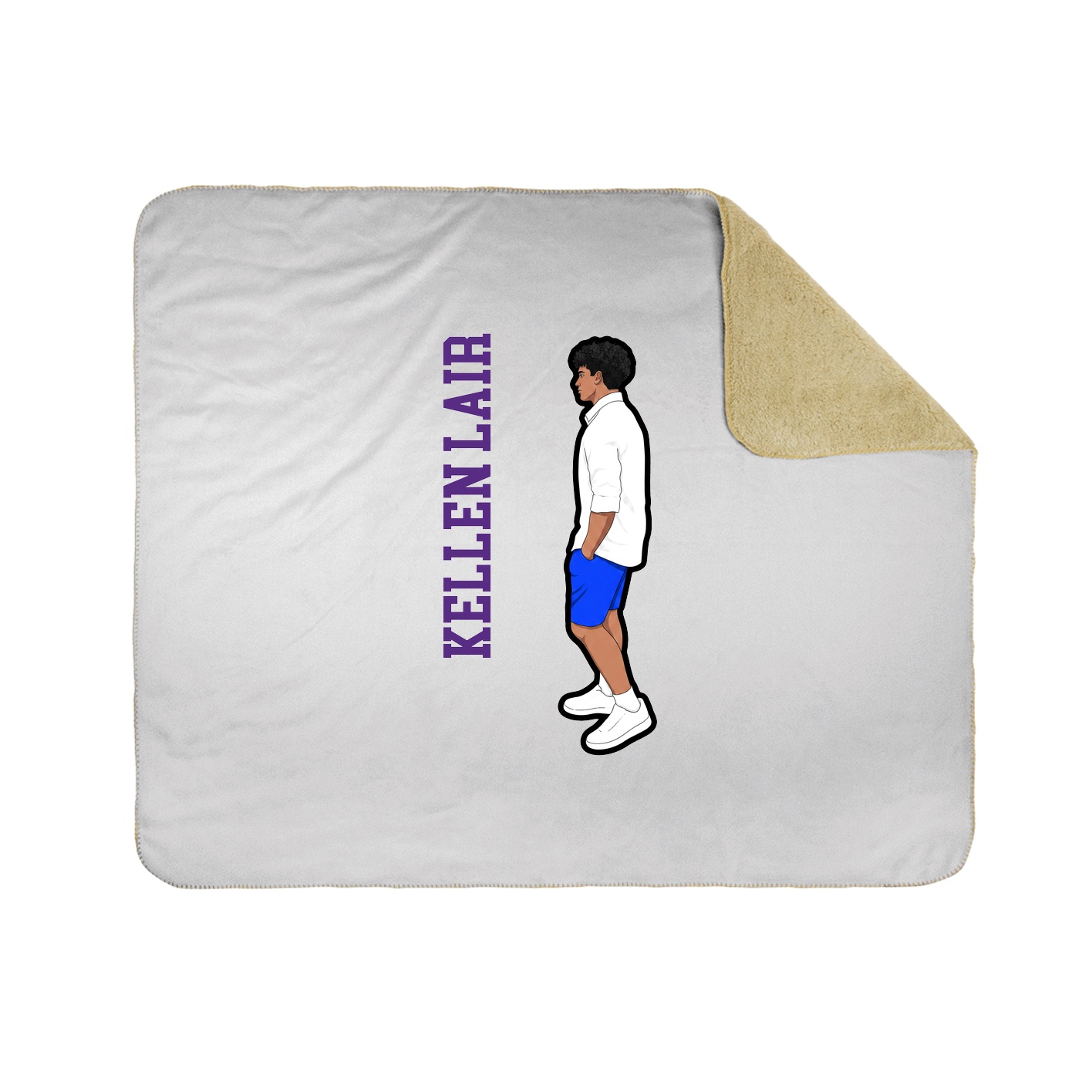 Throw Blanket — Name Vertical in White