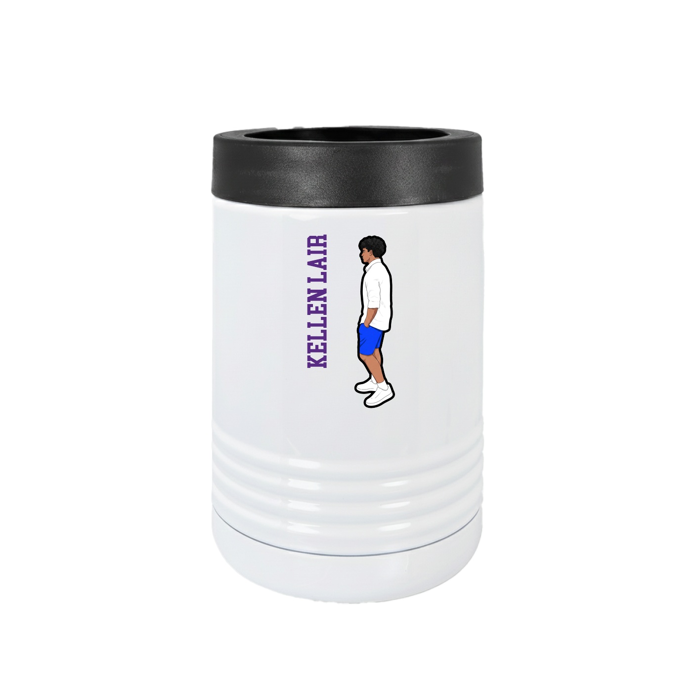 Beverage Holder — Name Vertical in White