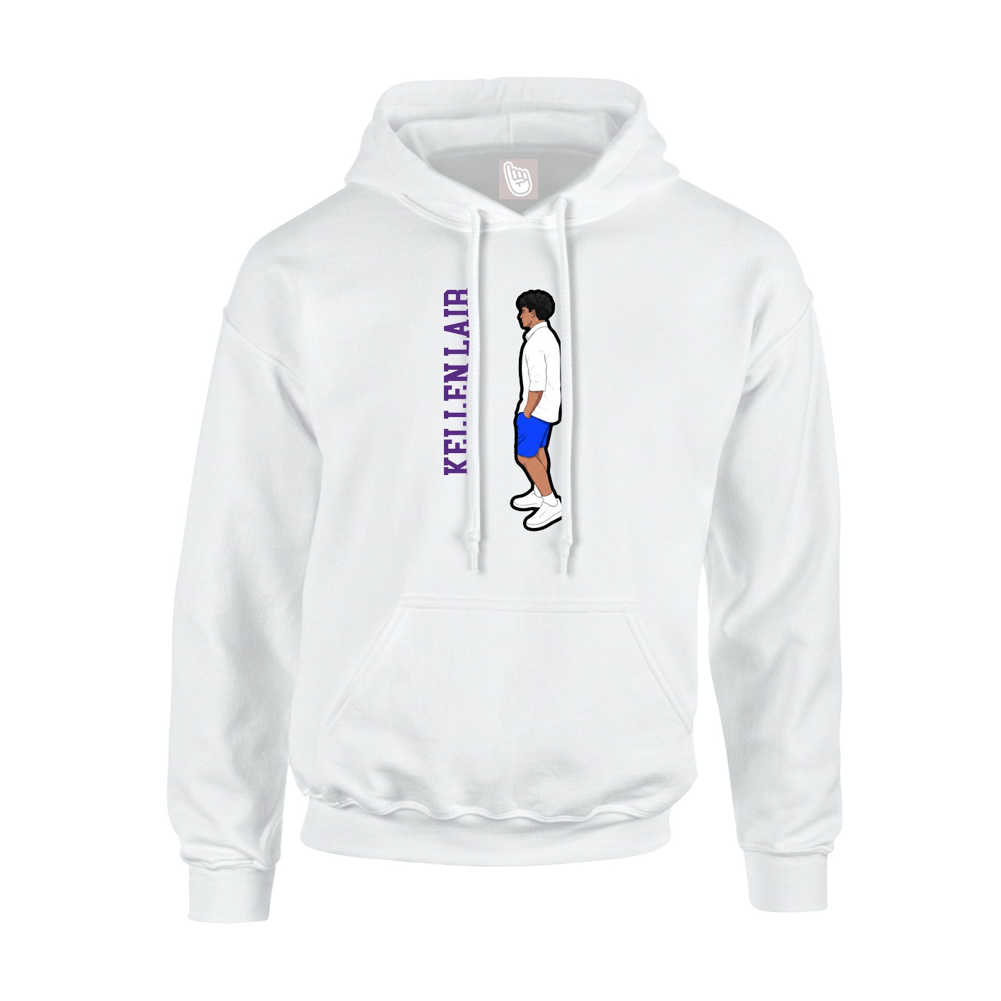 Hoodie — Name Vertical in White
