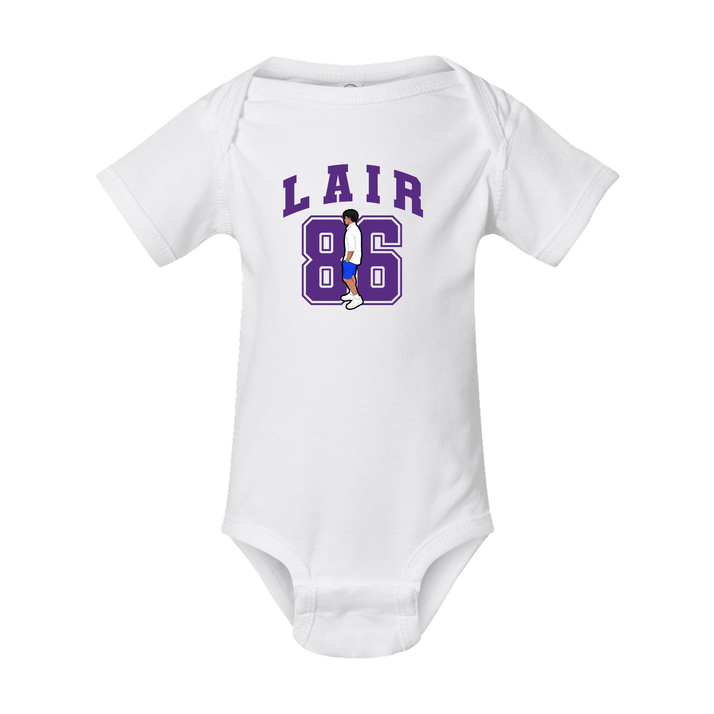Baby Onesie — Number in White