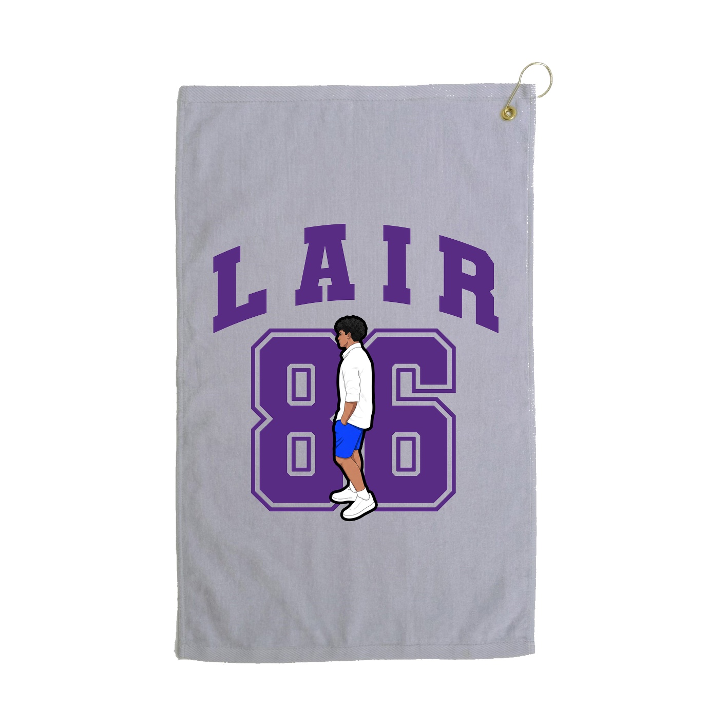 Golf Towel — Number in Grey