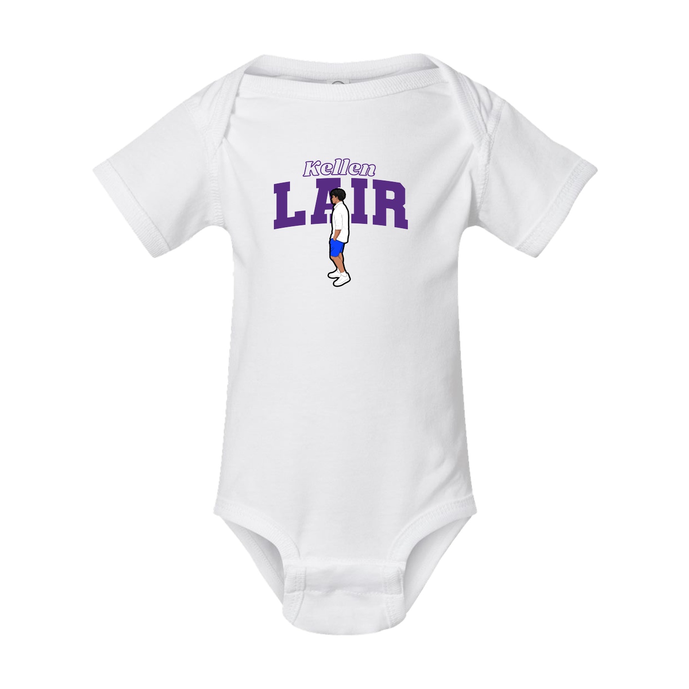 Baby Onesie — Name Arch in White