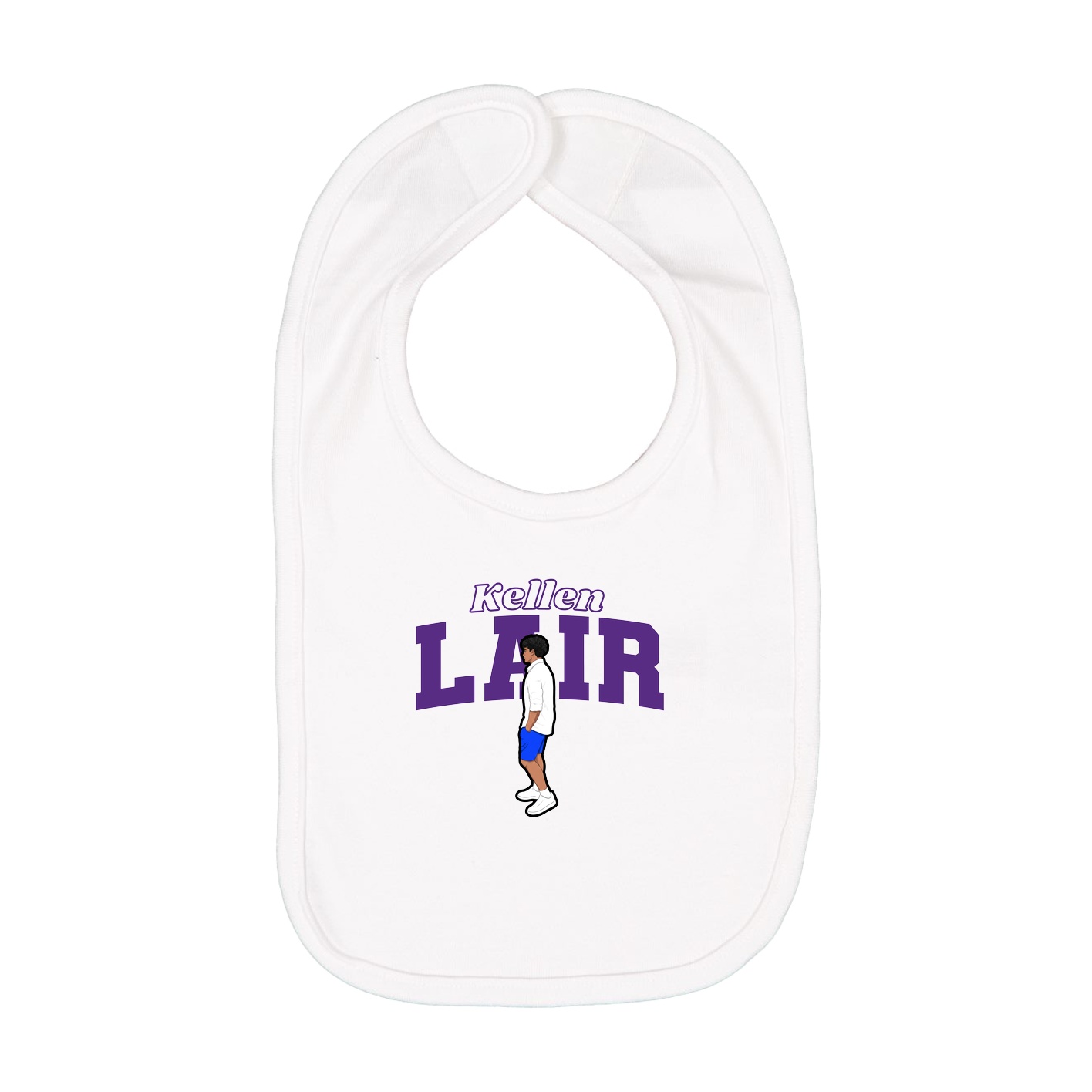 Infant Bib — Name Arch in White