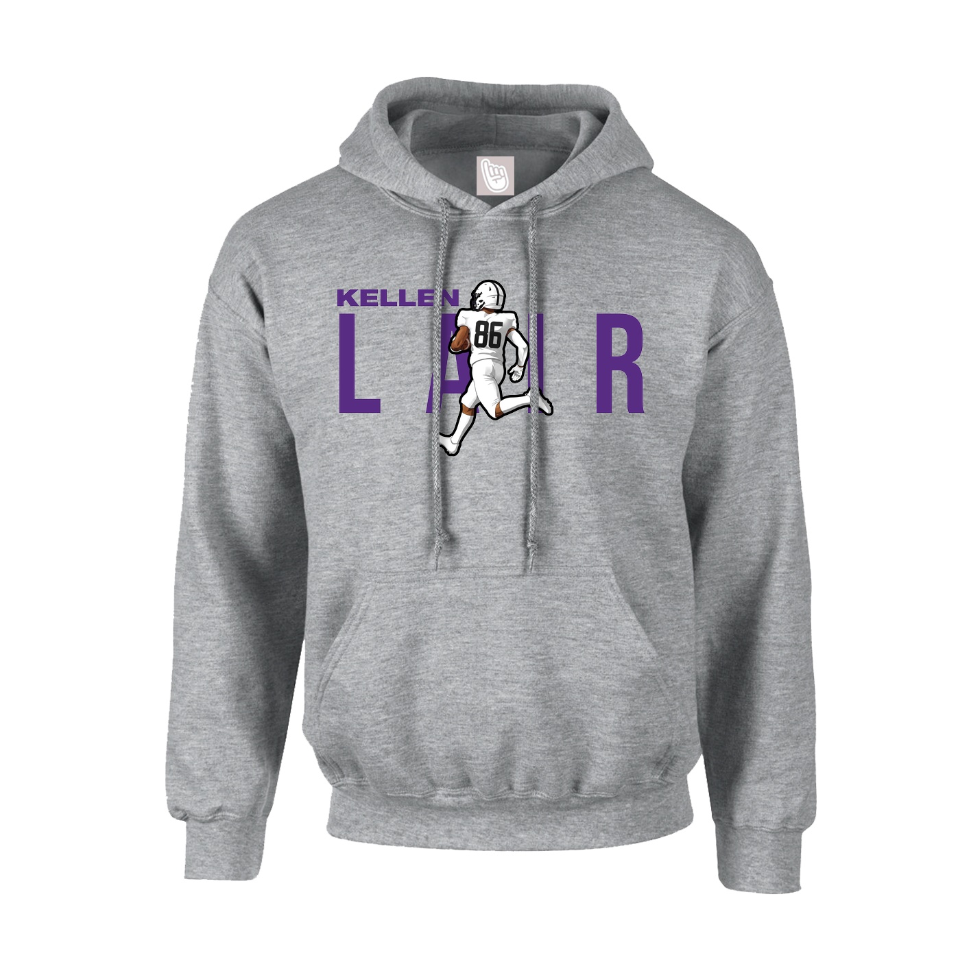 Youth Hoodie — Player Name in Grey