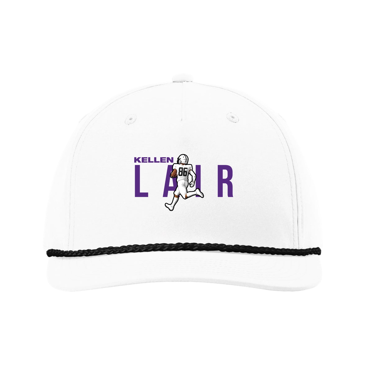 Five-Panel Classic Rope Cap — Player Name in White