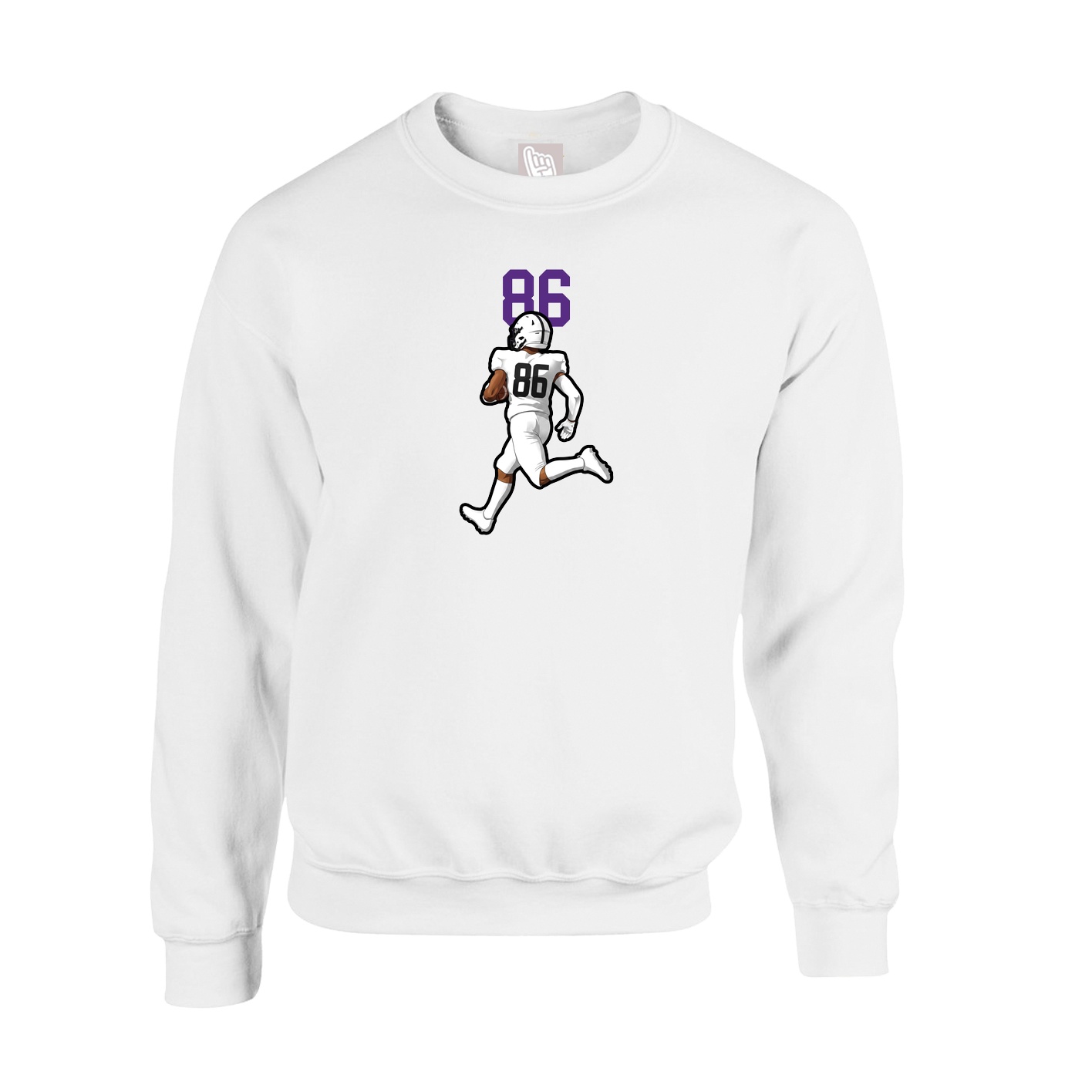 Fleece Crew — Number Top in White