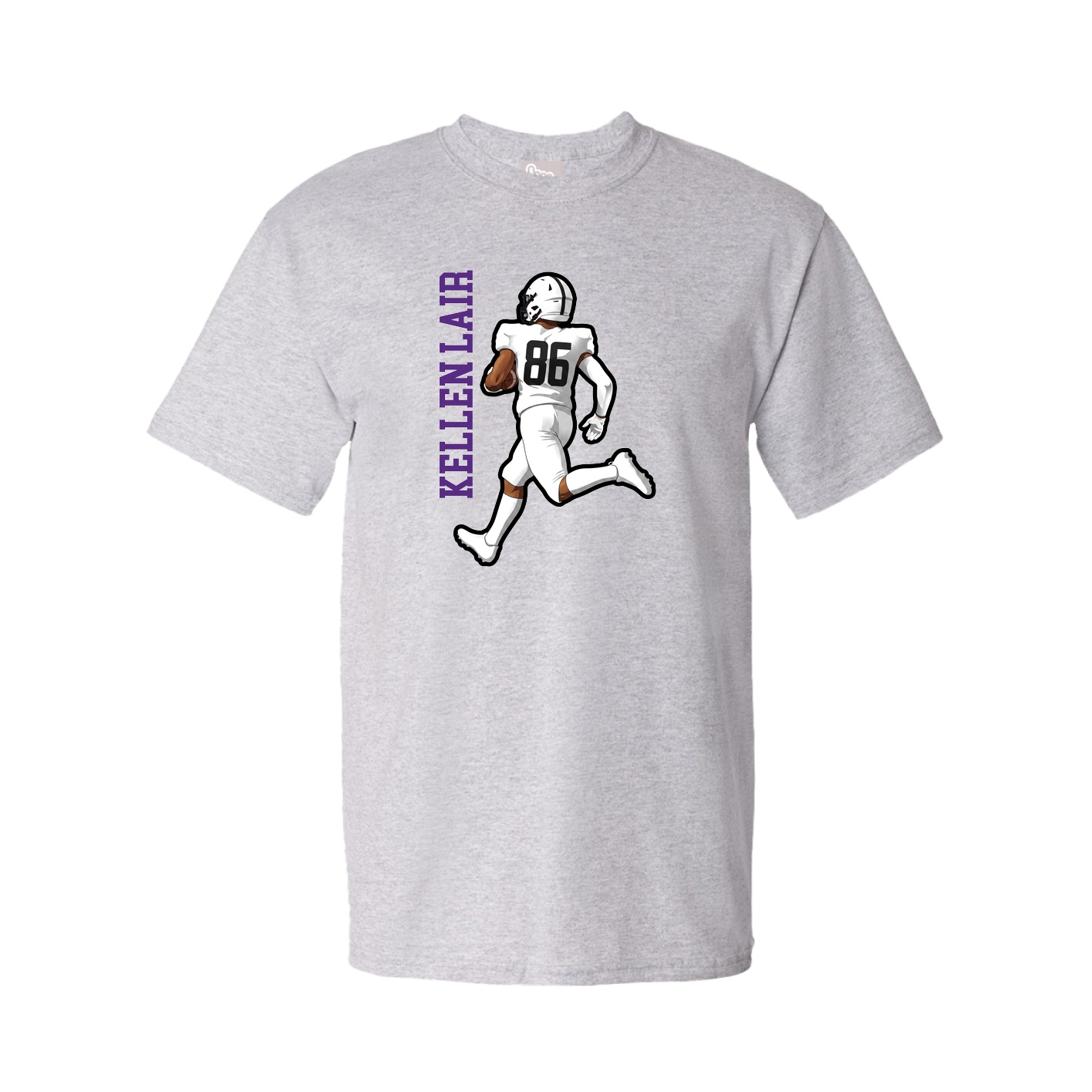 Tee — Name Vertical in Grey