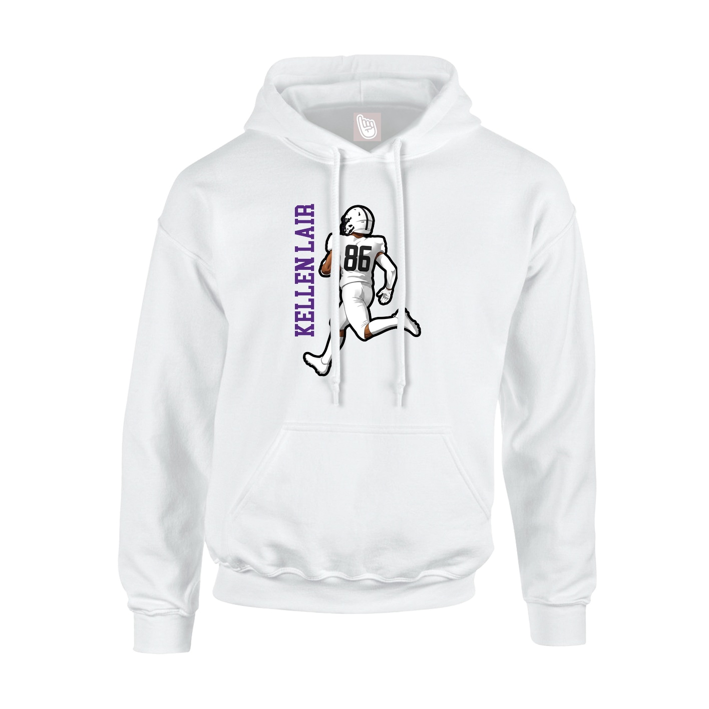 Youth Hoodie — Name Vertical in White