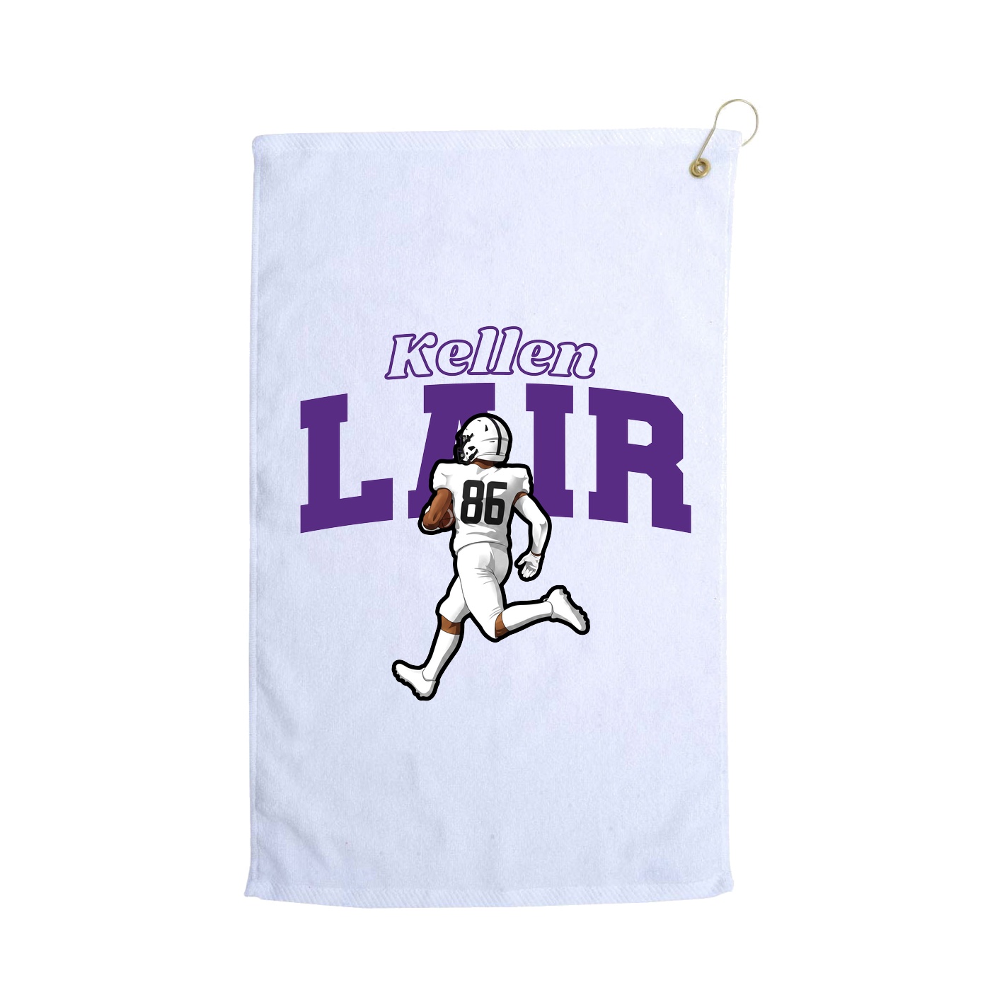Golf Towel — Name Arch in White