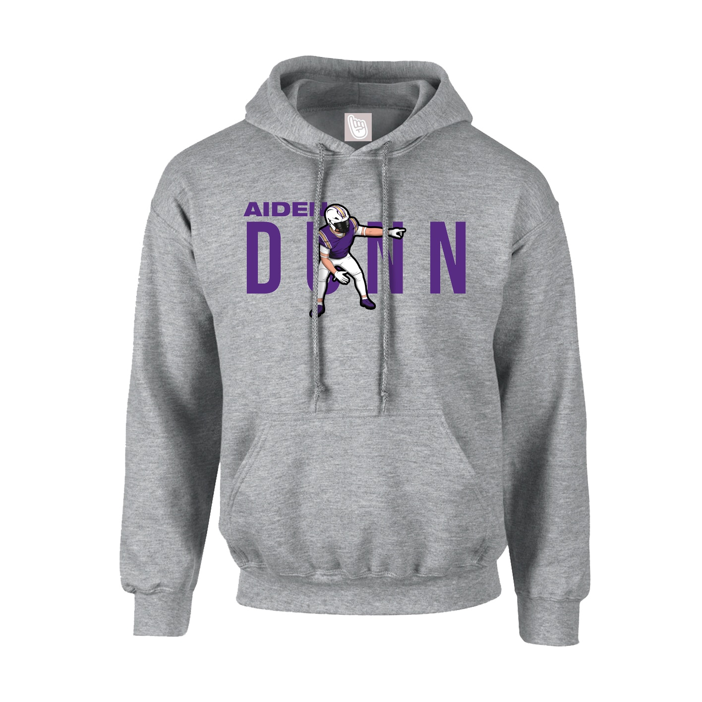 Hoodie — Player Name in Grey