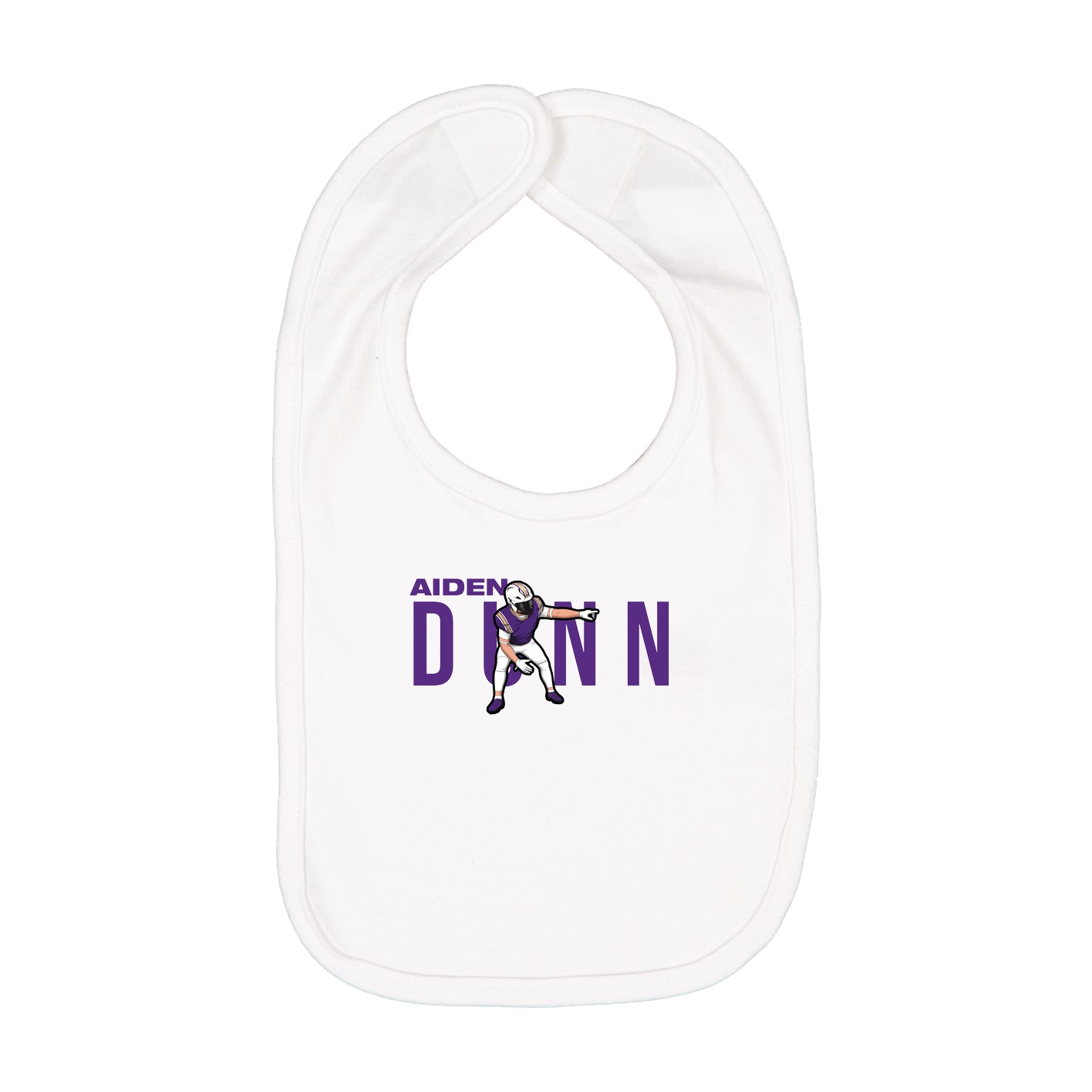 Infant Bib — Player Name in White