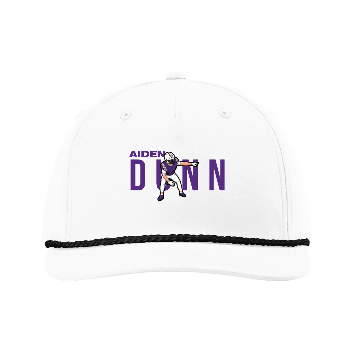 Five-Panel Classic Rope Cap — Player Name in White