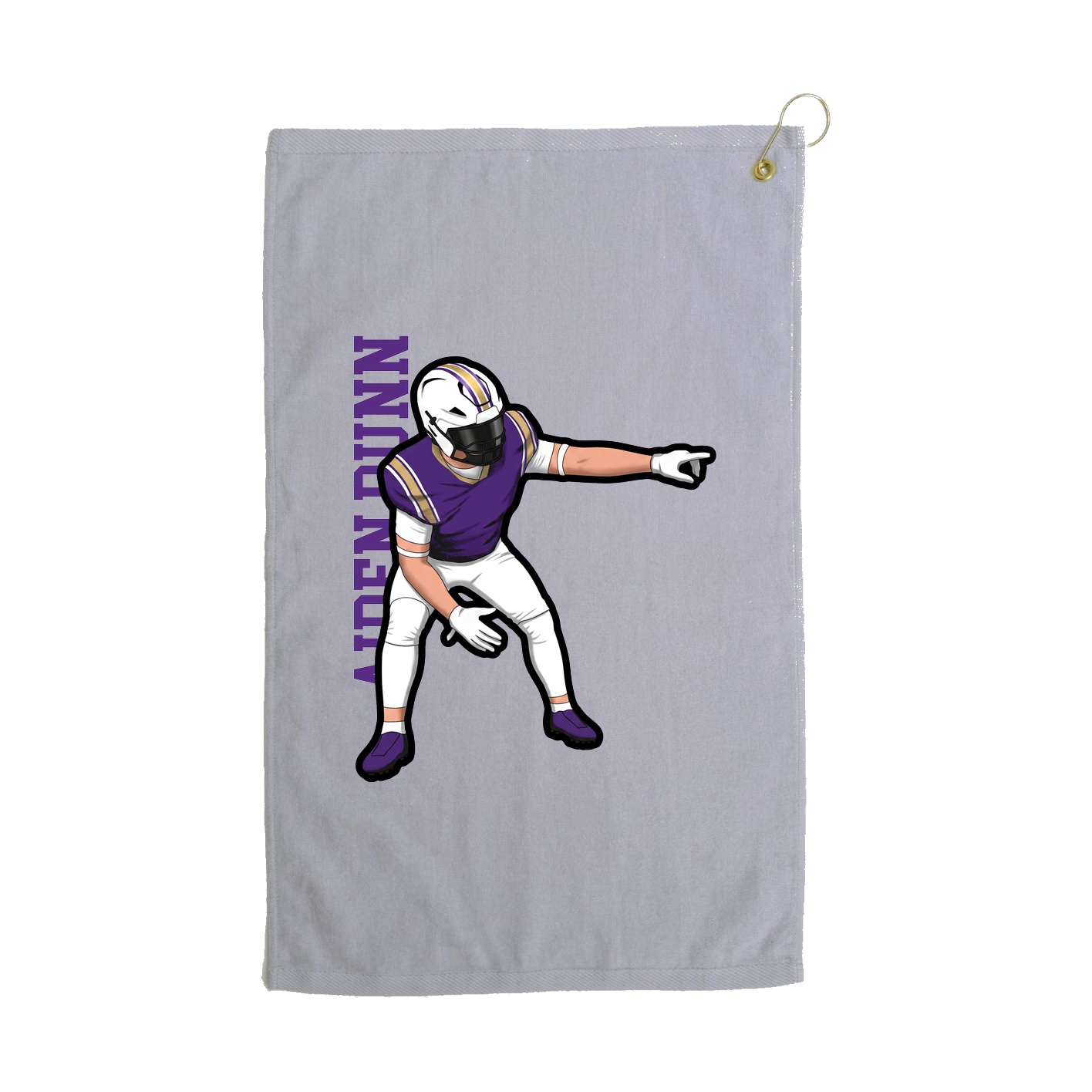 Golf Towel — Name Vertical in Grey