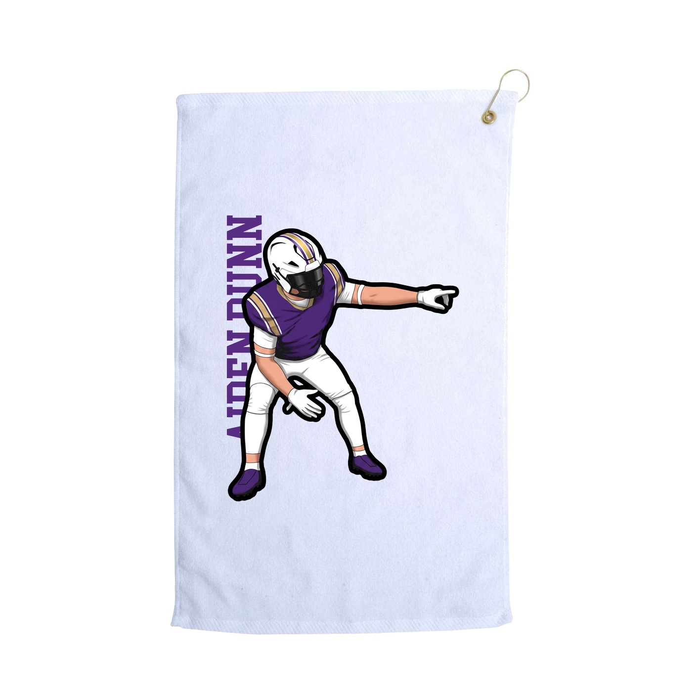 Golf Towel — Name Vertical in White