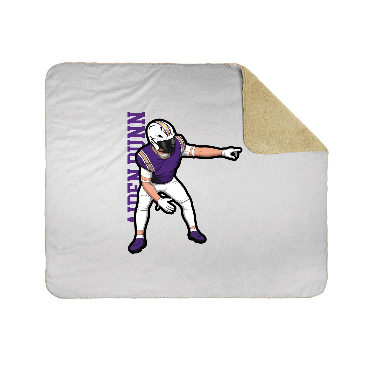 Throw Blanket — Name Vertical in White