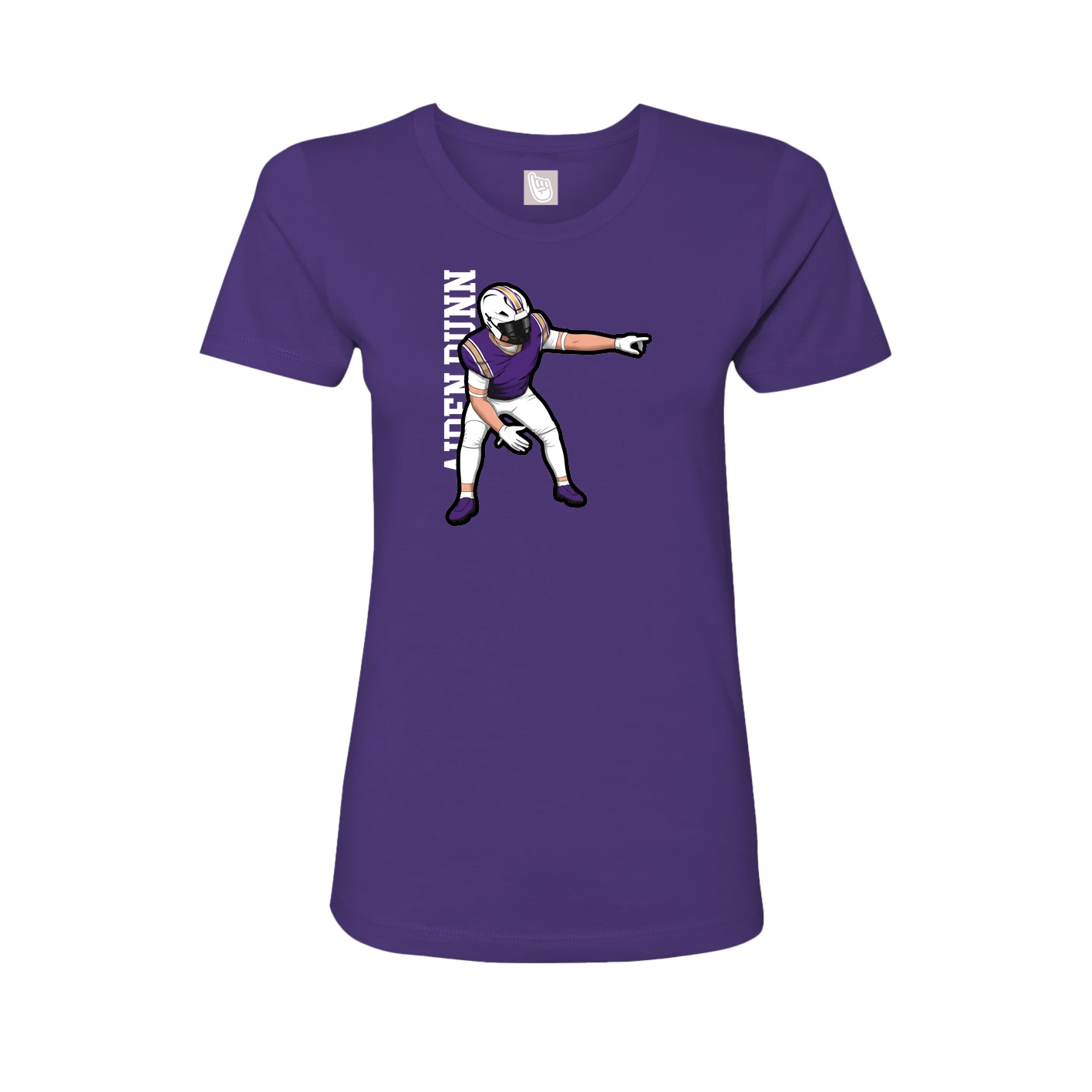 Womens Tee — Name Vertical in Purple