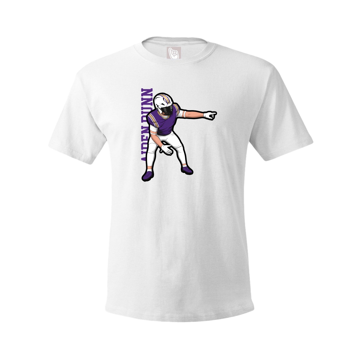 Youth Tee — Name Vertical in White