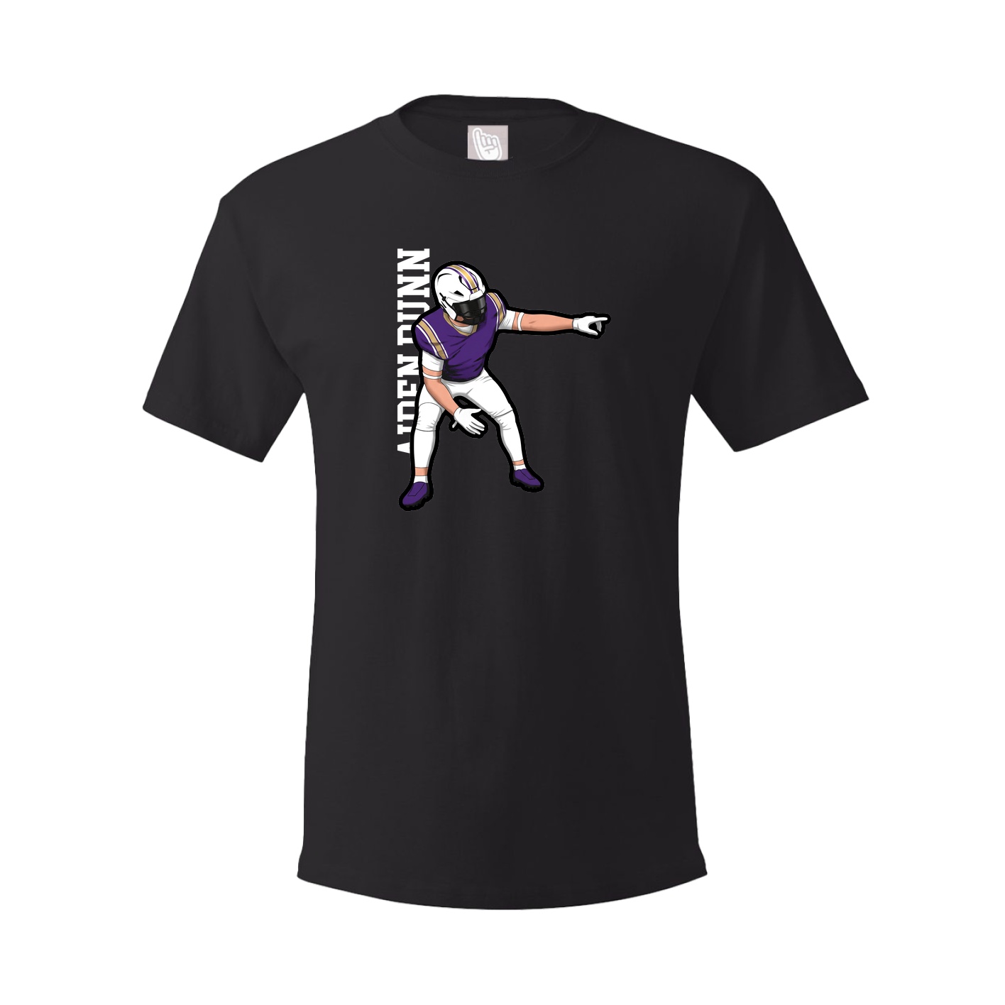 Youth Tee — Name Vertical in Black
