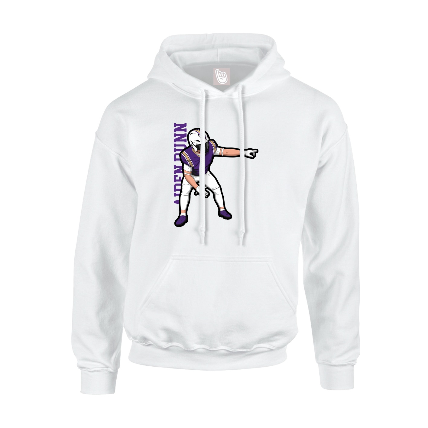 Hoodie — Name Vertical in White