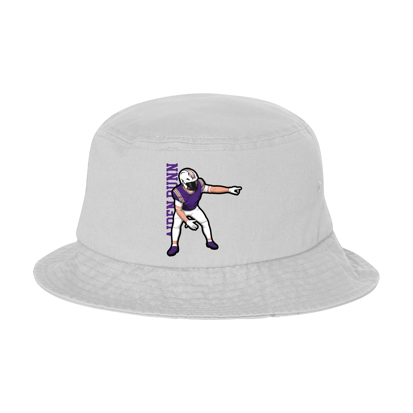 Bucket Cap — Name Vertical in White