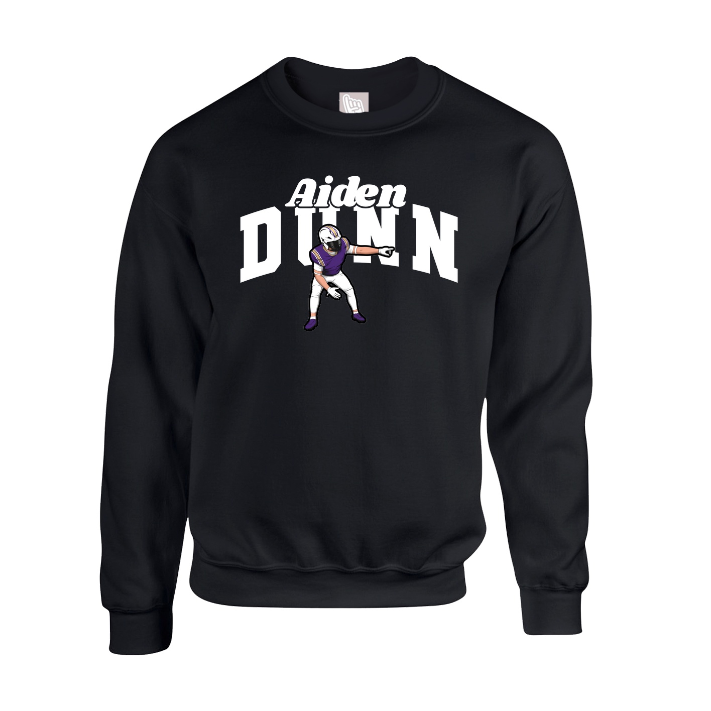 Fleece Crew — Signature Arch in Black