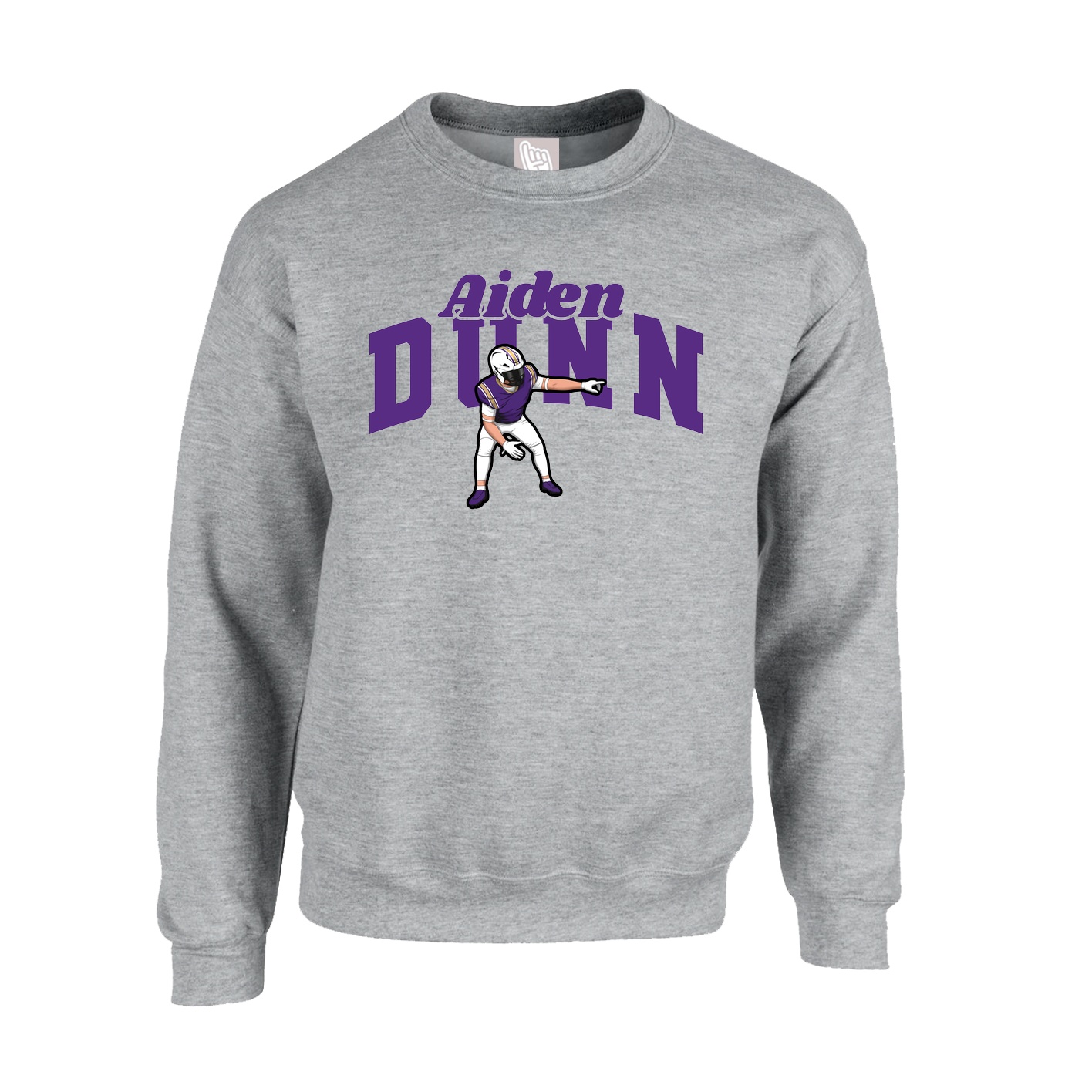 Fleece Crew — Signature Arch in Grey